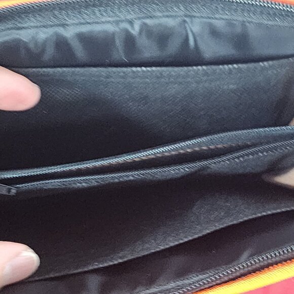 JL Brand Duo Pattern Aztec Stripe Embroidered Leather Zip Hand Strap Wallet OPB - Picture 10 of 16